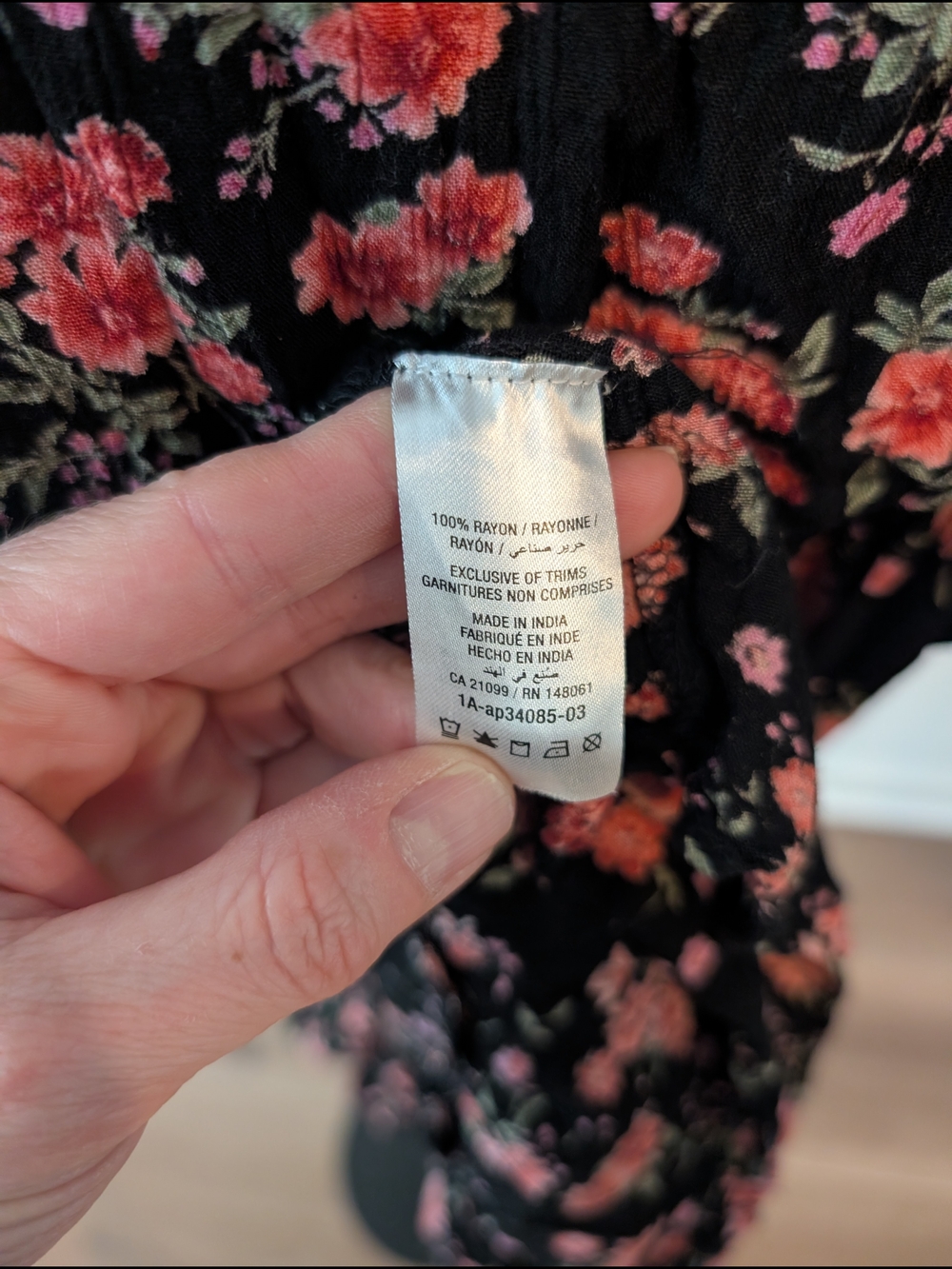 Black Floral Off-Shoulder Mini Dress - Pink Rose Print Medium - Picture 7 of 10